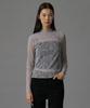 Tudument High Neck Lace Sheer Top Light Gray
