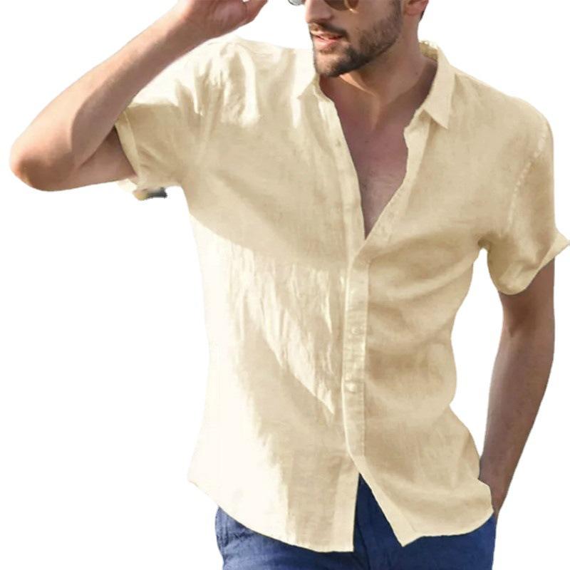 Casual Short-sleeved Shirt Casual Street Lapel Button Retro Vacation Shirt