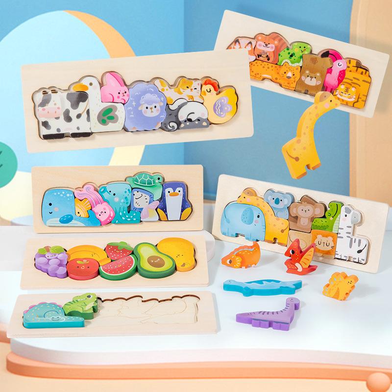 Non-Toxic Baby Toy Wooden Jigsaw Puzzle Creative 3D Puzzle For Children'S Intelligence Development Ealy Educational Toy For Kids Gift