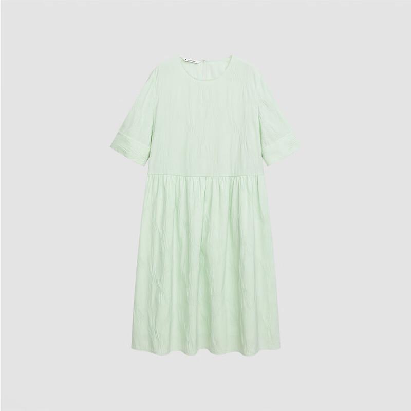 Broadcast Women's Artistic Pleated Short-Sleeve Midi Dress