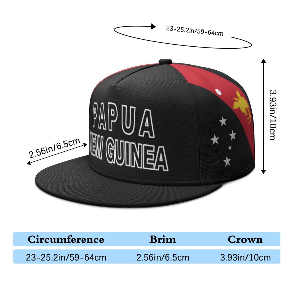 Papua New Guinea Free Custom Made Name Logo Flat Brimmed Cap Nation Flag Pg Guinean Country College Print Photo Hip-hop Hat