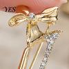 Sparkling Brooch Pin Pin, High Heels Bow Shape Lapel with Statement Rhinestones, Women Badge for Suits Coats Bags Accessories