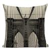 Black White Plant Building Flower Geometric Decorative Throw Pillows Case Polyester Sofa Cushion Cover For Home Decor