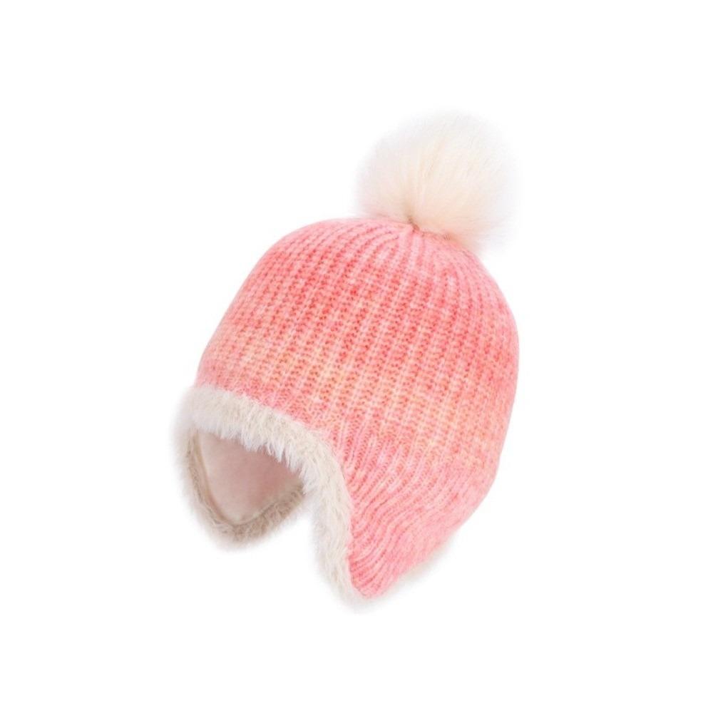 Multicolor Kids Knitted Hat Hairball Beanie Cap Cute Knitted Bucket Hat Autumn