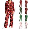 Women's 2 Piece Pajama Set Long Sleeve Soft Christmas Holiday Shirt and Pants