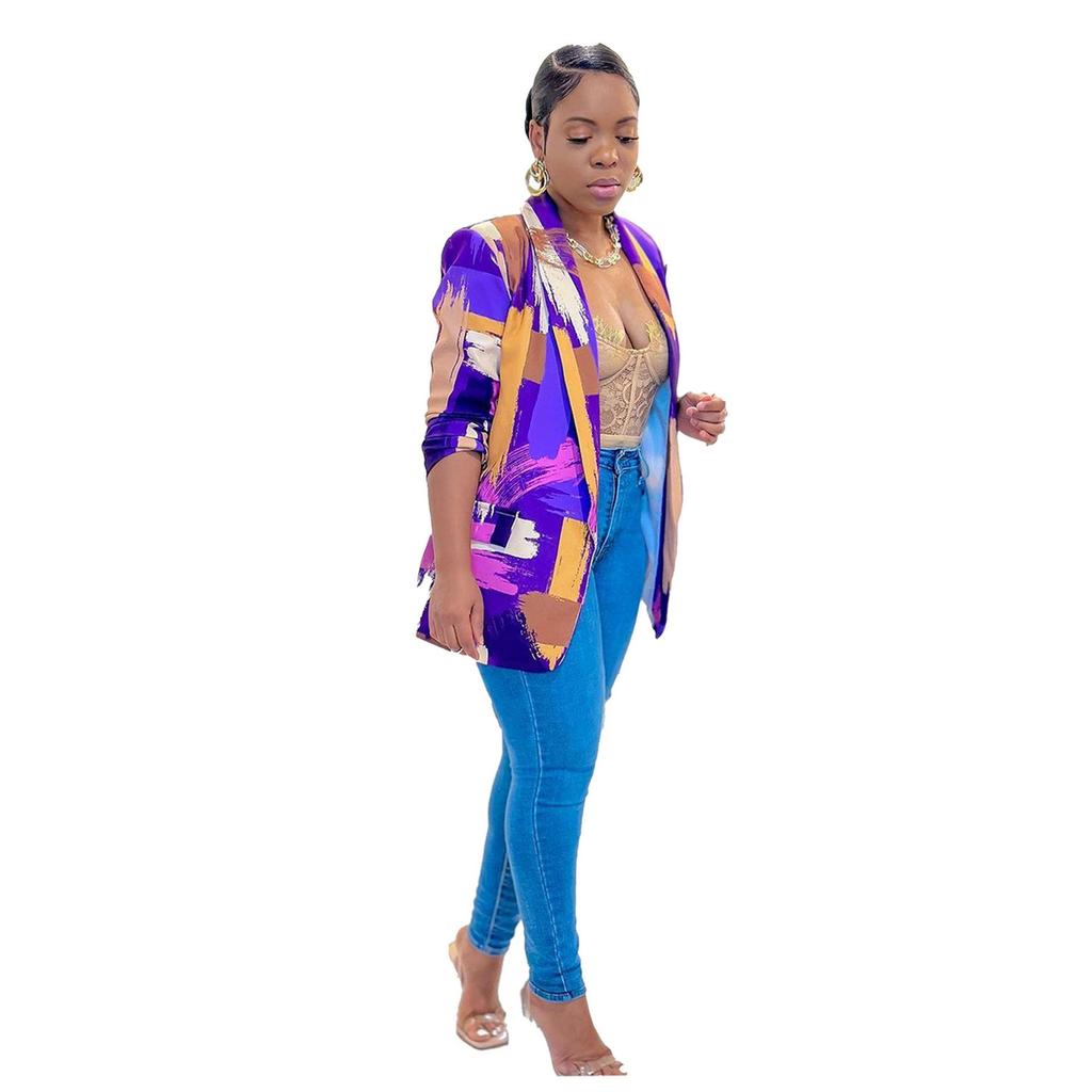 K2805 Colorful Print Casual Suit Jacket