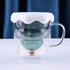 Christmas Tree Coffee Bear Mugs with Handle Christmas Tea Milk Glass Cup Clear Tree Coffee Mug Birthday Christmas Xmas Gifts