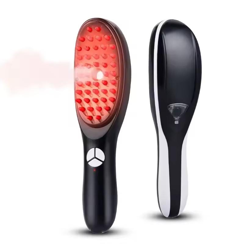 Anti Hair Loss Scalp Care Electric Massage Comb Red and Blue Light Therapy Scalp Vibration Massage Brush Hair Growth Massager