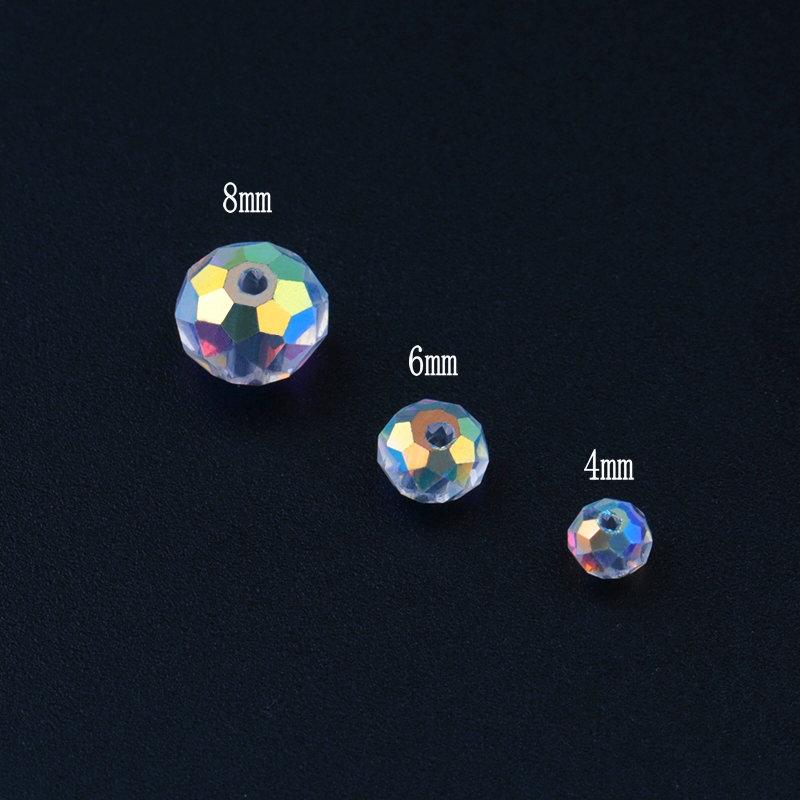 AAA quality 4/6/8mm shiny faceted Austria crystal beads glass beads loose Spacer beads for bracelet necklace earring making DIY