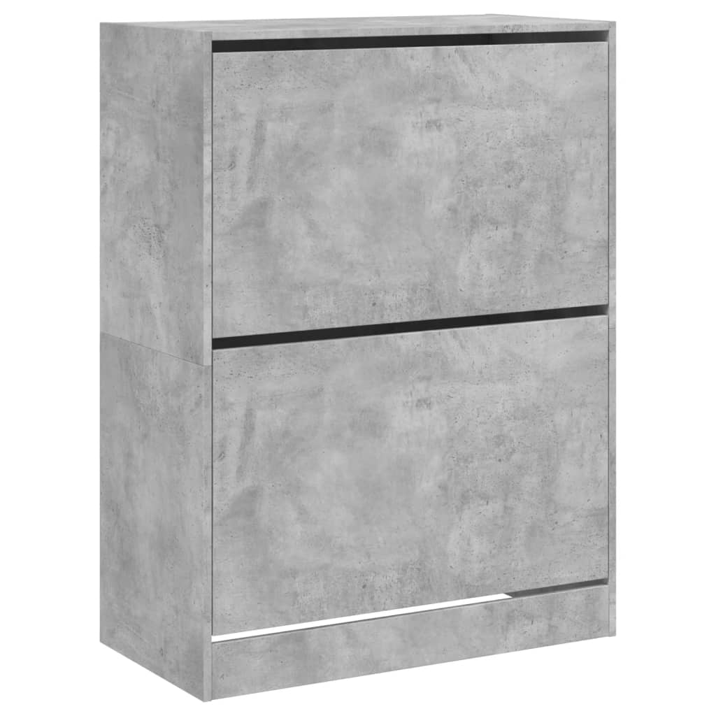 Shoe Cabinet with 2 Doors Concrete Grey 80 X 42 X 108 Cm