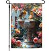 Spring Summer Garden Flag 12x18 Double Sided, Bird Flowers Welcome Garden Flags Outdoor Decorations, Small Yard Flags for Outside Lawn Porch Garden