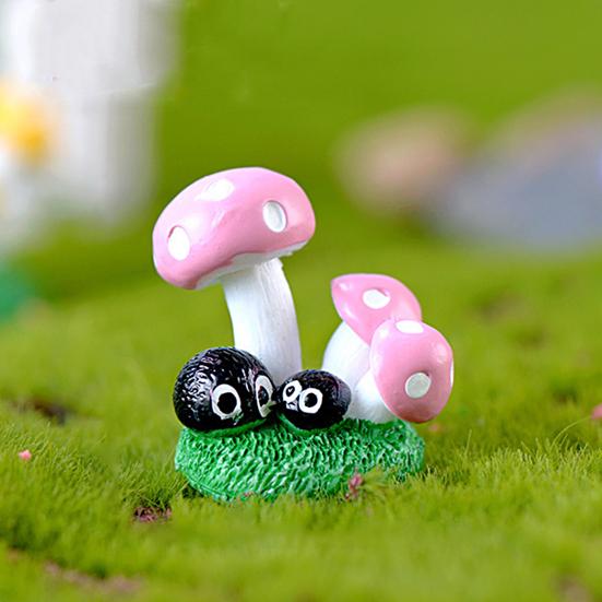 Delicate Mushroom Statue Cartoon Resin Ornamental ARI
