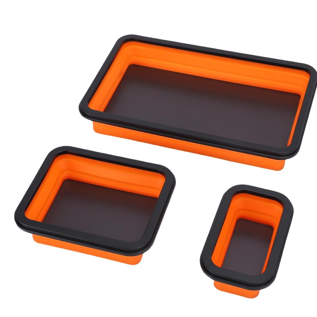 3Pcs Collapsible Magnetic Parts Tray Set 3 Different Size for Screw Bolts Nuts Washers Pins Small Metal Parts Mechanic
