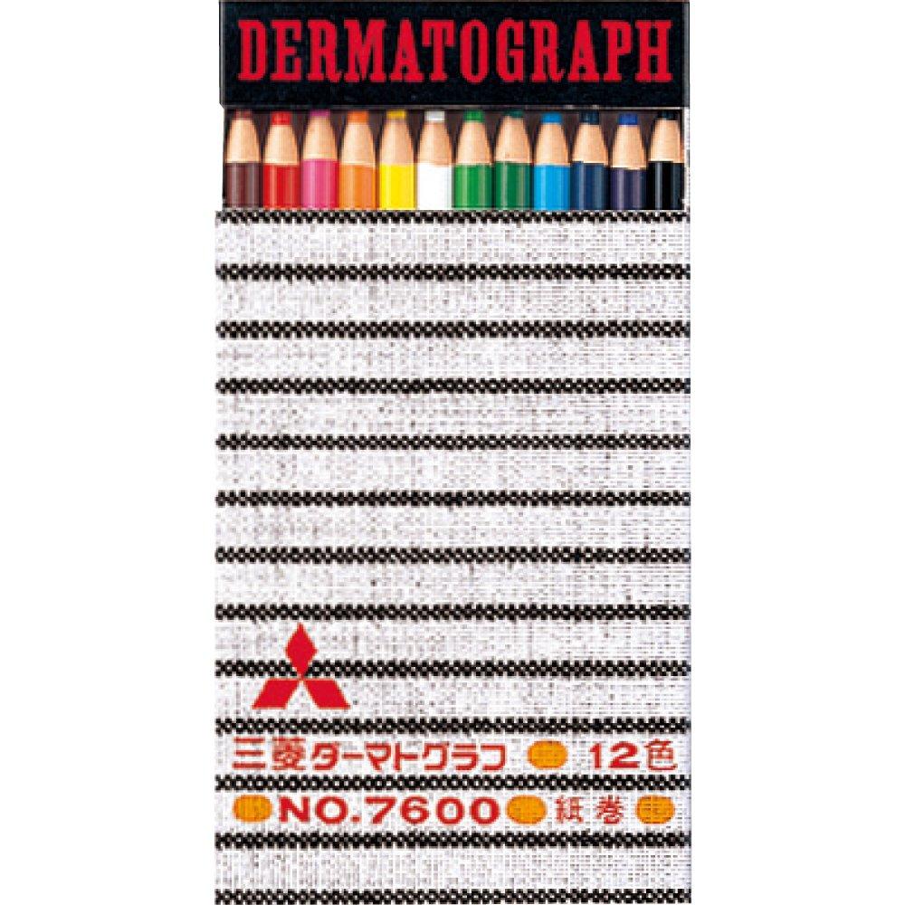 

Mitsubishi Pencil Colored Pencil Dermatograph 7600 12 colors K760012C Oil-based No.