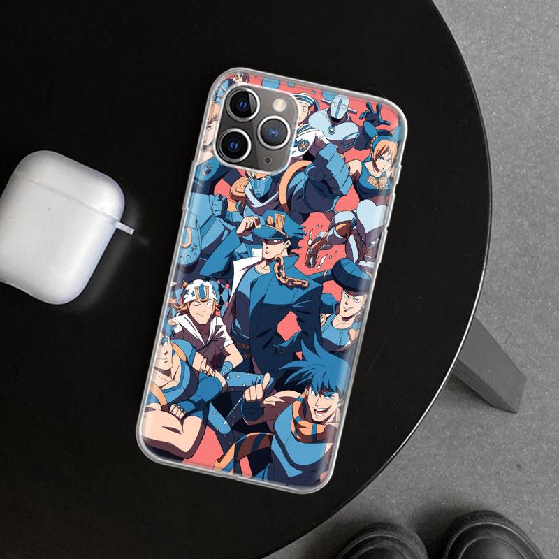 JOJO Anime Cartoon Phone Case Cover For iPhone 11 12 13 Mini 14 15 Plus 16 Pro Max 17 Air 7 8 + SE Art Customized Fundas 11 12 1