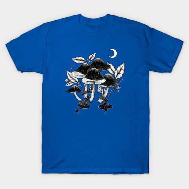 Unisex Mode T-Shirt Feen im Pilzwald Print T-Shirt Große Größen S-5XL T-Shirt 100% Baumwolle Oberteile Rundhals Kurzarm T-Shirts