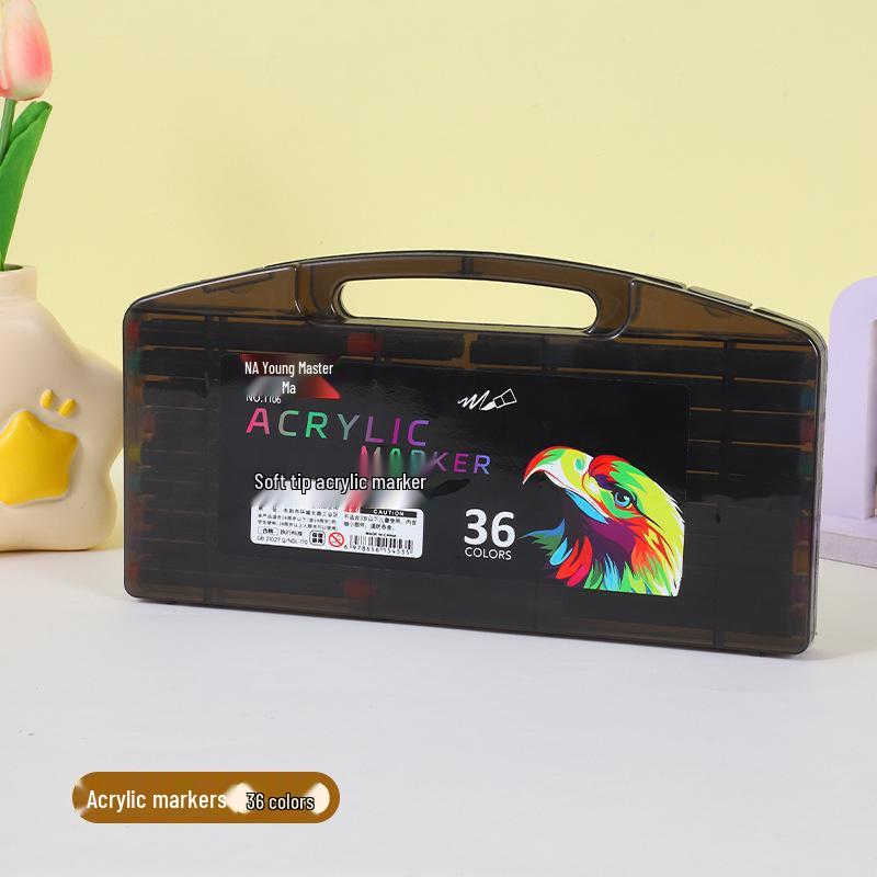 Quick-Dry Black Acrylic Marker: No-Bleed, Layerable, Soft Tip for Kids' Graffiti Art