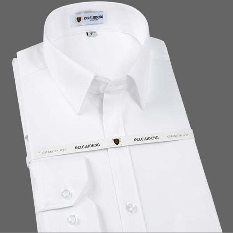 

Классическая мужская однотонная официальная рубашка из мерсеризованного хлопка с длинными рукавами XL