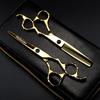 6.0" Golden God Walker Bamboo Handle Hairdressing Scissors - Straight & Thinning Shears for Barbers