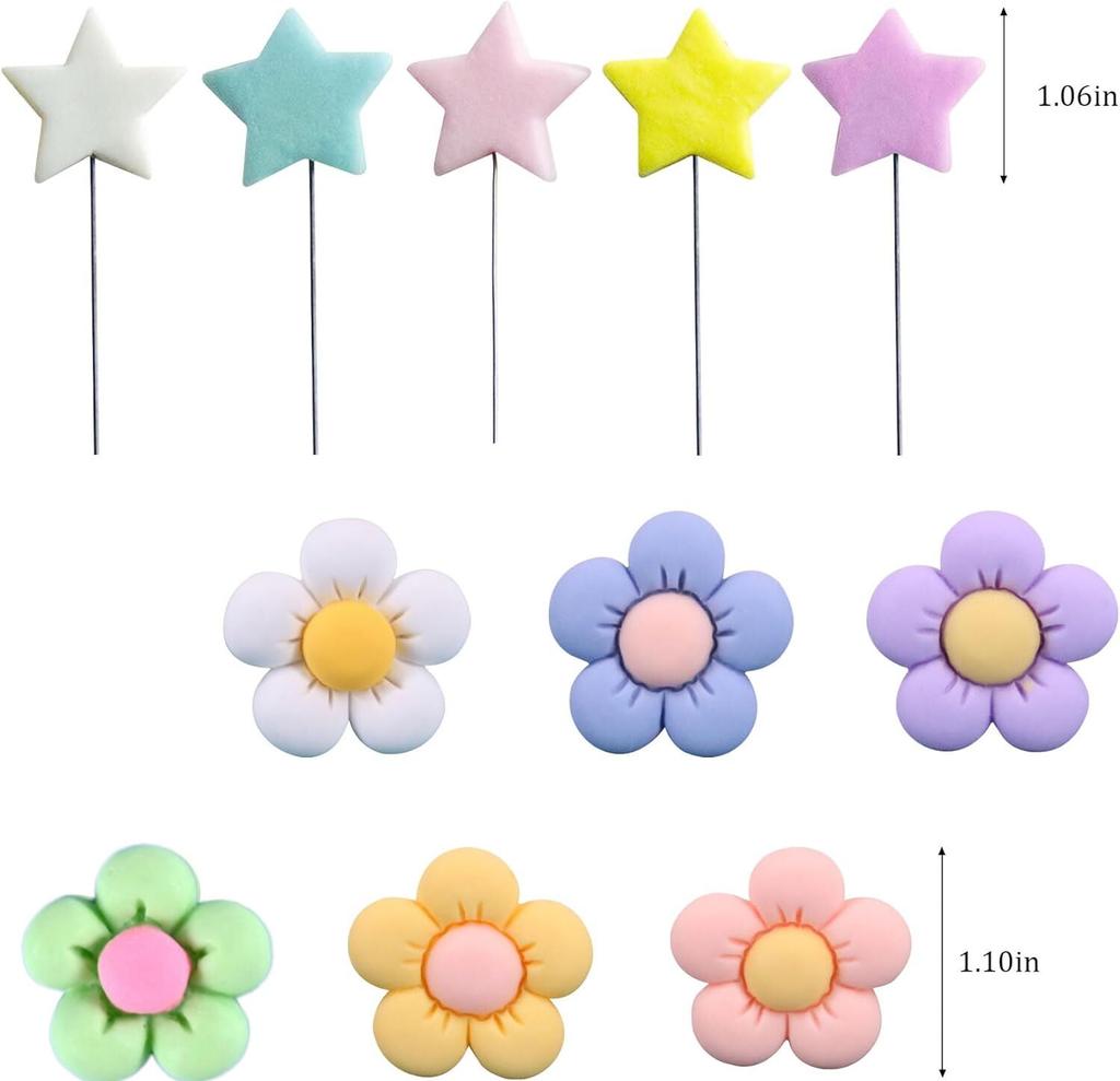 38pcs Rainbow Cake Topper Rainbow Theme Party Supplies Pastel Balls Cake Topper Boho Cake Toppers