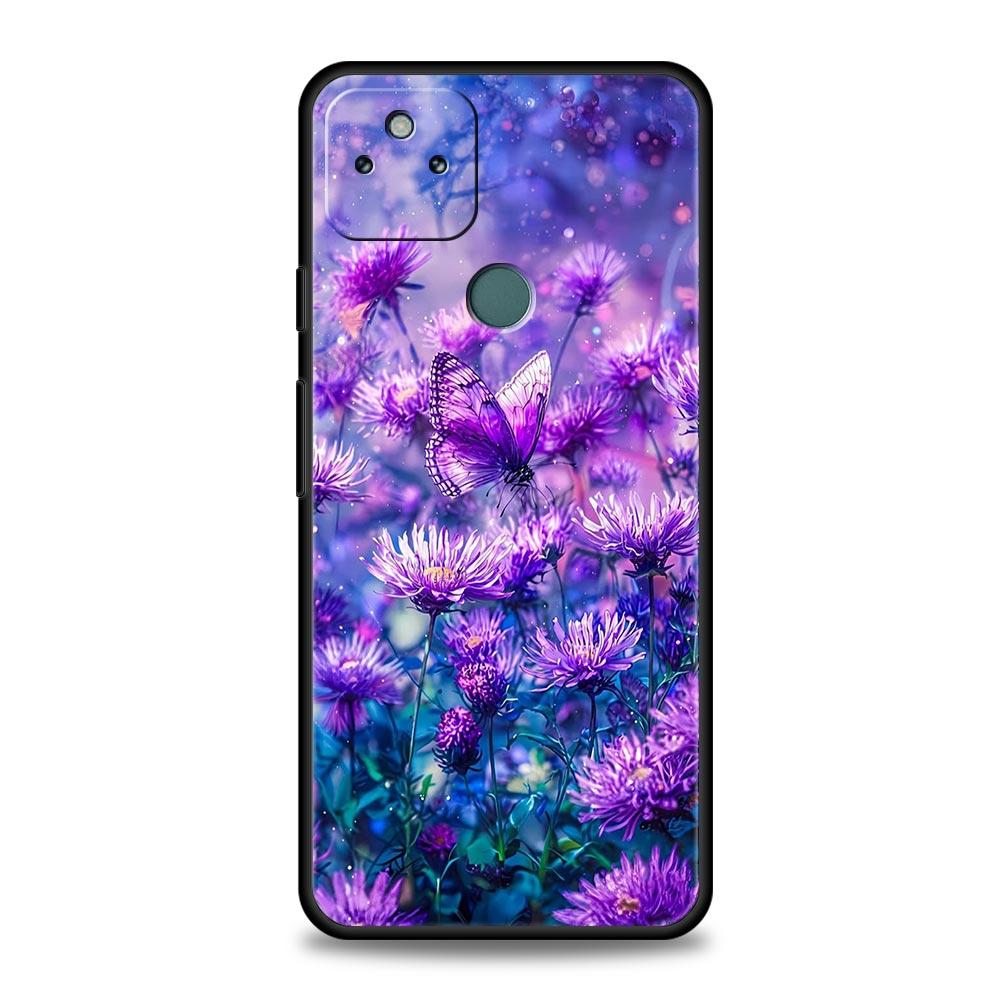 Art Purple Butterfly Phone Case Cover for Google Pixel 10 9 8 7 6 9A 8A 7A 6A Pro Shockproof Soft TPU 10 Pro XL Shell Fundas Bag