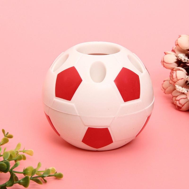 Soccer Shape Plastic Pen Cup Multi Slots Desk Pencil Organiser Storage Container For Pencil Pen Art Brush Makeup Tool