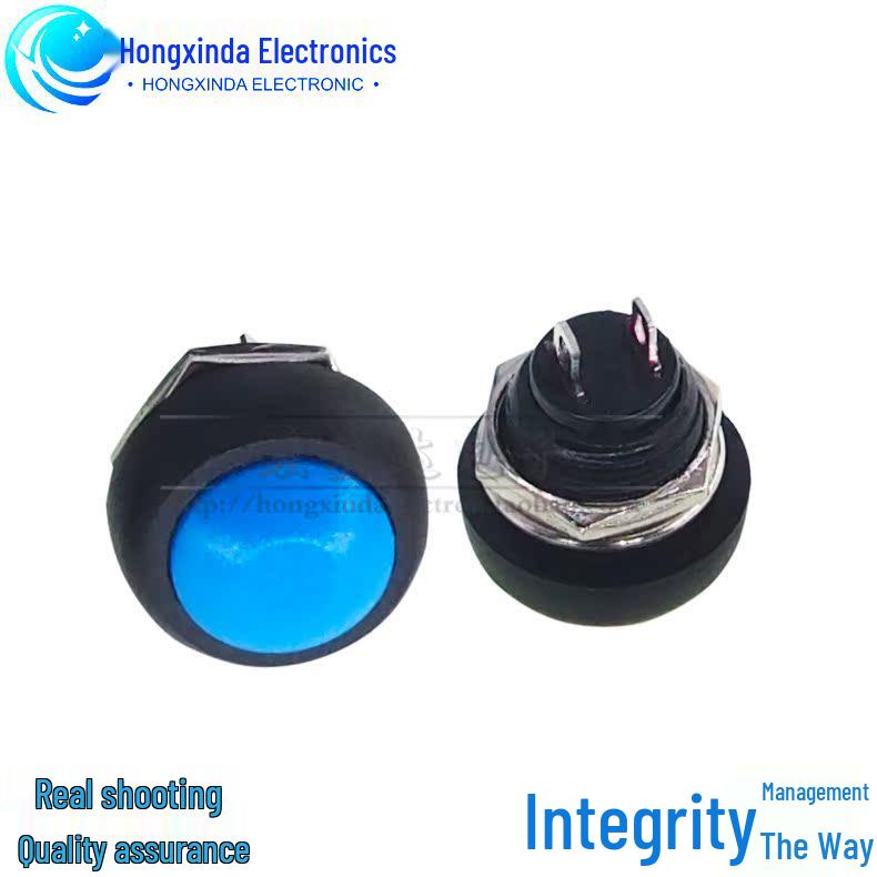 PBS-33B 12MM Small Waterproof Self-Reset Button Switch - Red, Black, Blue, Green, Yellow, White