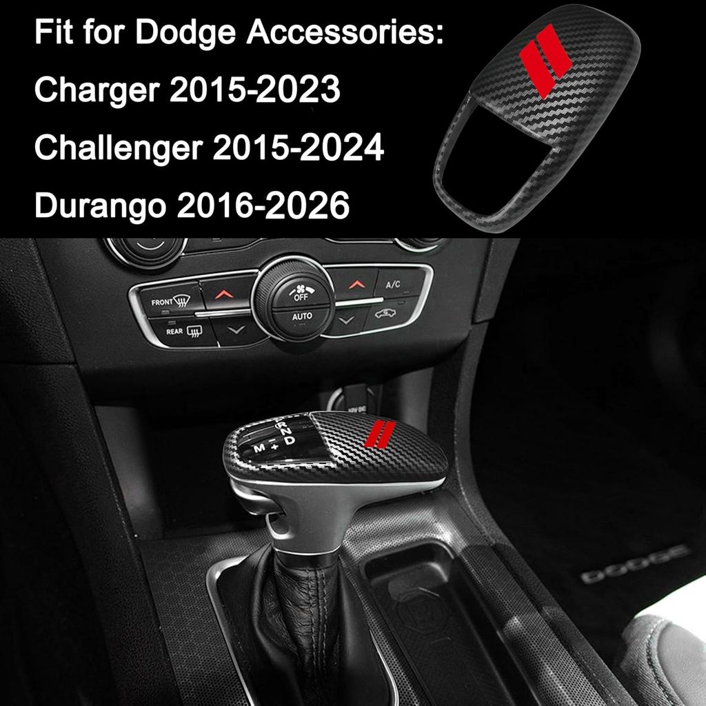 Gear Shift Knob Head Cover Trim For Dodge Charger Accessories 2015- Challenger 2015- 2024 Durango 2016-2026 Interior Shell Ert Decoration Protector
