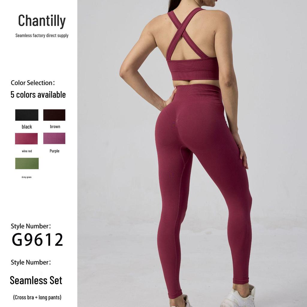 New Seamless Women's Yoga Set: Sports Bra, Fingerless Gloves, and Hip-Lifting Shorts for Fitness