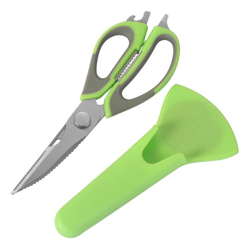 

1pc Multifunctional Kitchen Scissors, Heavy Duty Stainless Steel, Food Scissors for Cutting Chicken Bone, Vegetable,Cooking