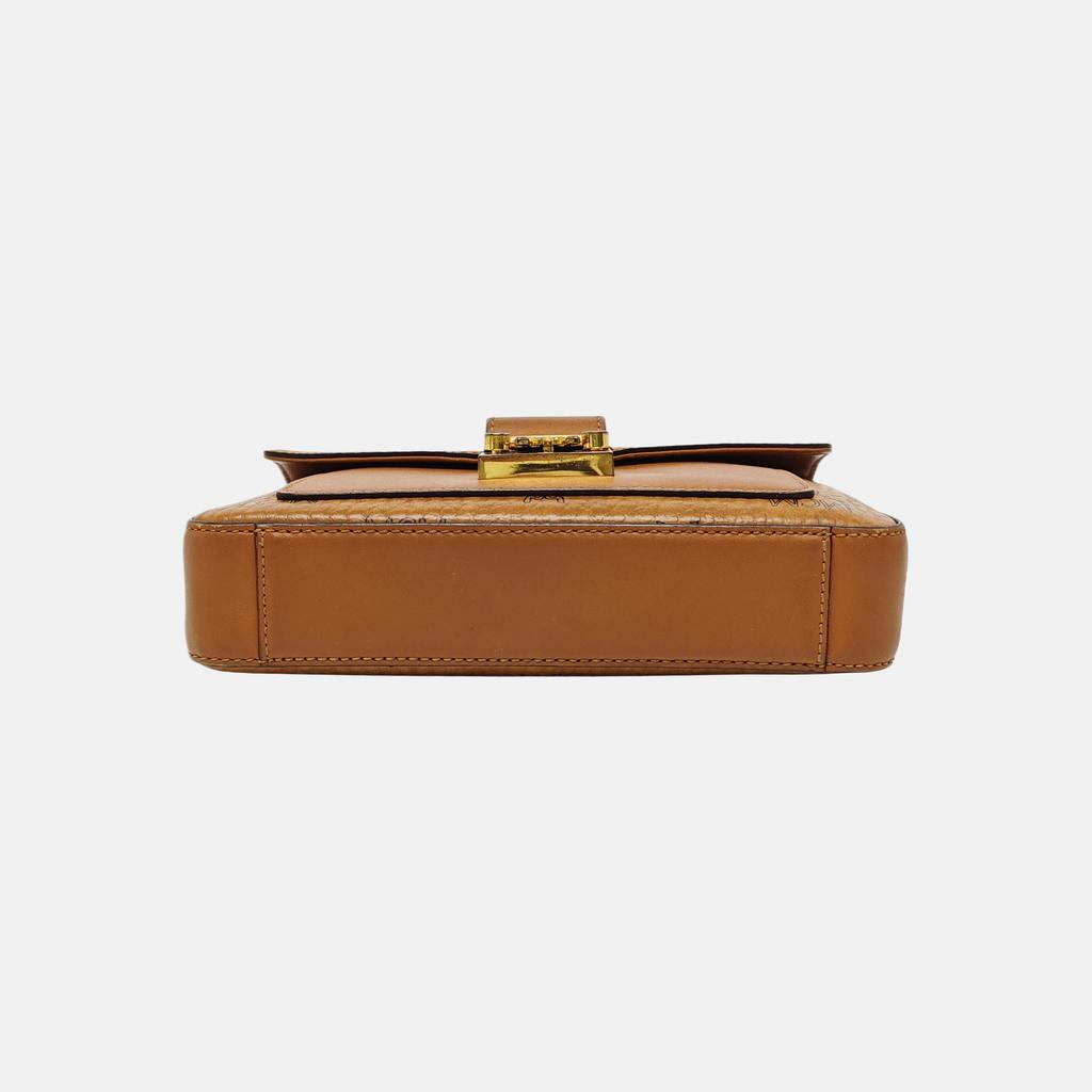 [Gebraucht] Millie Visetos Metallbeschläge Lorbeerblatt-Schloss Monogramm Glatte Umschlag-Umhängetasche Beschichtetes Canvas Napa-Leder Schulter - Gut #6W719I