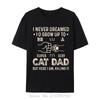 Lustiges Katzenpapa-Geschenk für Vatertag T-Shirt Neues Oversize-T-Shirt Mode-T-Shirts Oberteile Baumwolle Fitness-T-Shirt Unisex-Kleidung