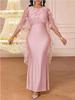 Elegant Cross-Border Lace Sleeveless Slim Evening Gown