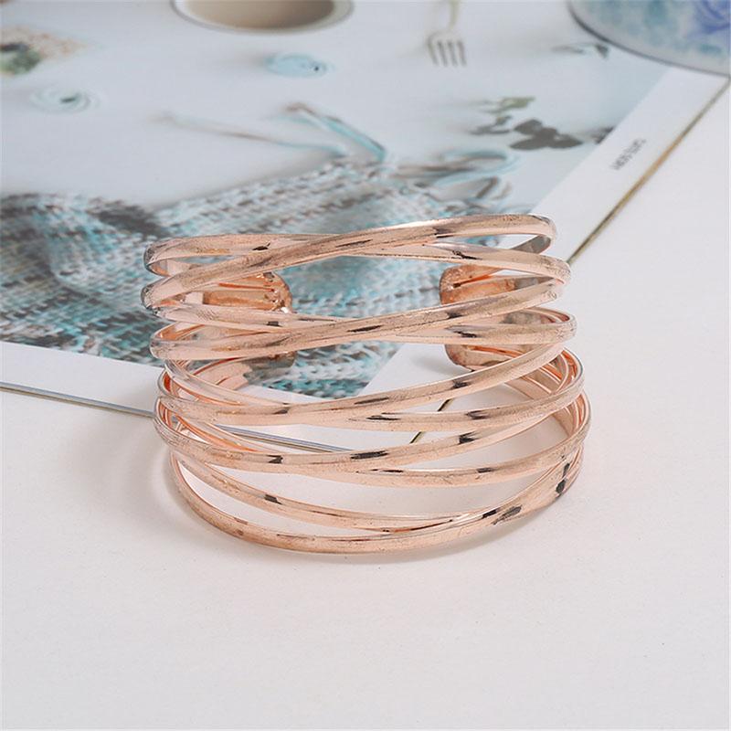 Punk Fashion Metal Cuff Bangles for Women Retro Personality  Exaggerated Hollow Out Geometric Bangles Party Jewelry Wholesale
