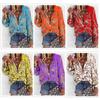 Stylish Ladies Casual Chain Print Long Sleeve Blouse For Office Wear