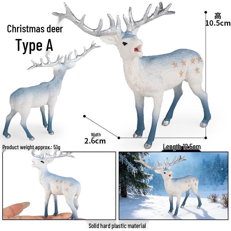 Cross-Border Christmas Wildlife Toy Set: White-tailed & Sika Deer Static Model