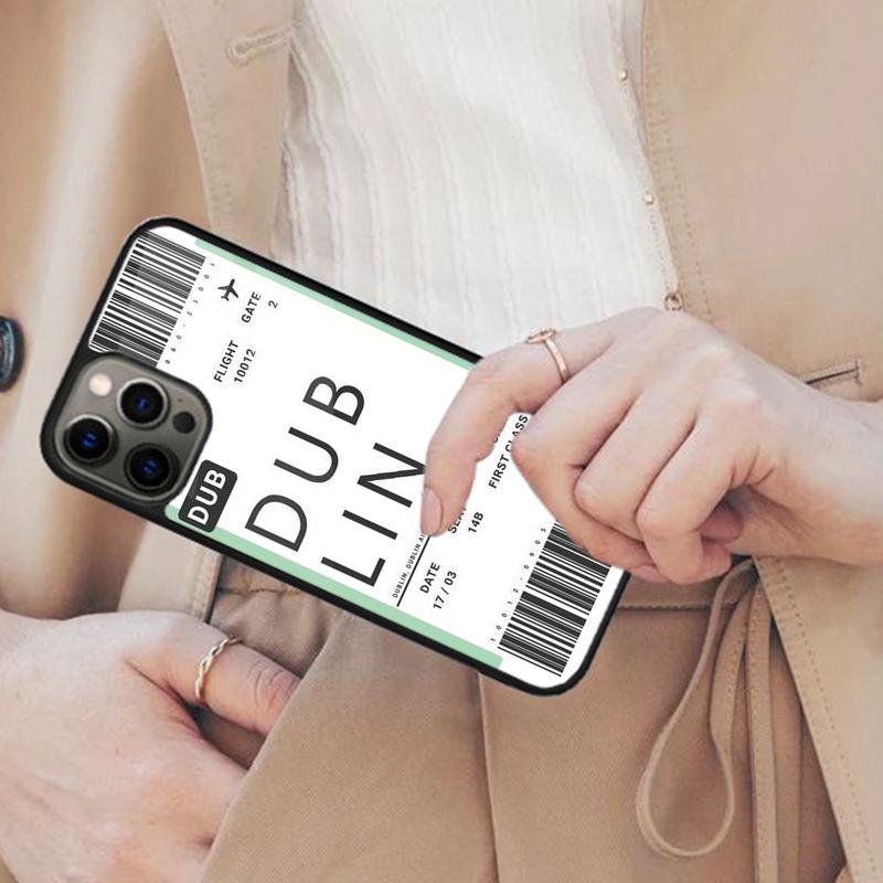 Boarding Pass Ticket Magnetic Phone Case For APPLE iPhone 17 Air 16 14 13 12 Pro Max 15 Plus Wireless Charge With MagSafe Cover