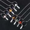 Pyramid Healing Crystal Point Pendulum with 7 Chakra Stone Beads Chain for Dowsing Divination Reiki Meditation