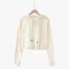 Women's Sweatshirt Fashion Cropped Hoodie Top Casual Short Solid Color Pullover