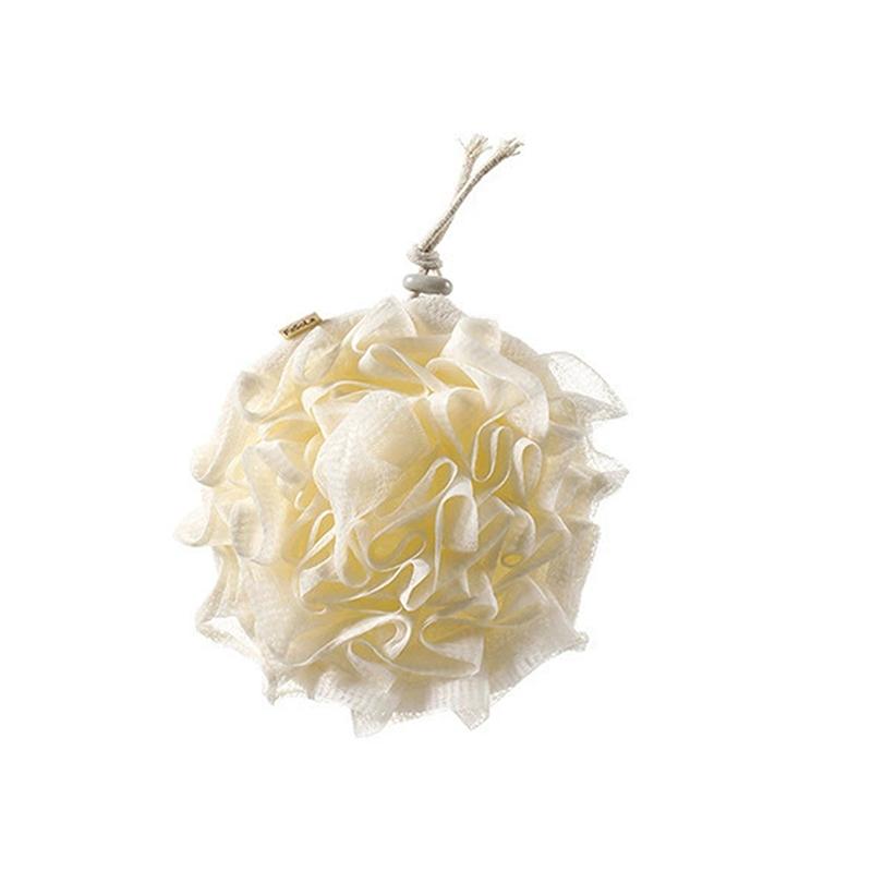 

Мочалка 2-в-1 с затягивающимся шнурком для мыла, мягкая отшелушивающая сетчатая губка для душа, инструменты для ухода за кожей тела бежевый