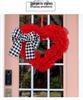 Red Roses Heart-Shaped Mother's Day Wreath - Fabric Door Decoration for Spring Festivities