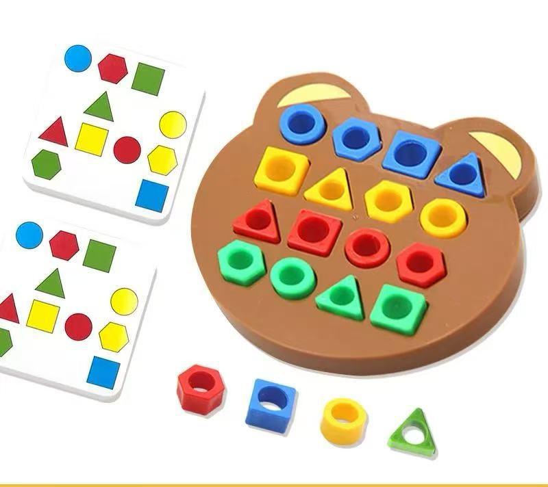 Parent-Child Geometric Shape Matching Game: Two-Player Color Recognition Building Blocks for Educational Thinking Training