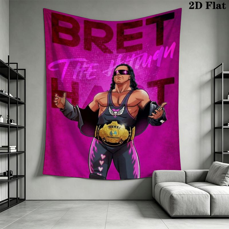 Bret Hart cool Wall Tapestry Aesthetic Wall Hanging Printed Fabric Blanket Decorative Tapestries for Bedroom Living Room Home Decor