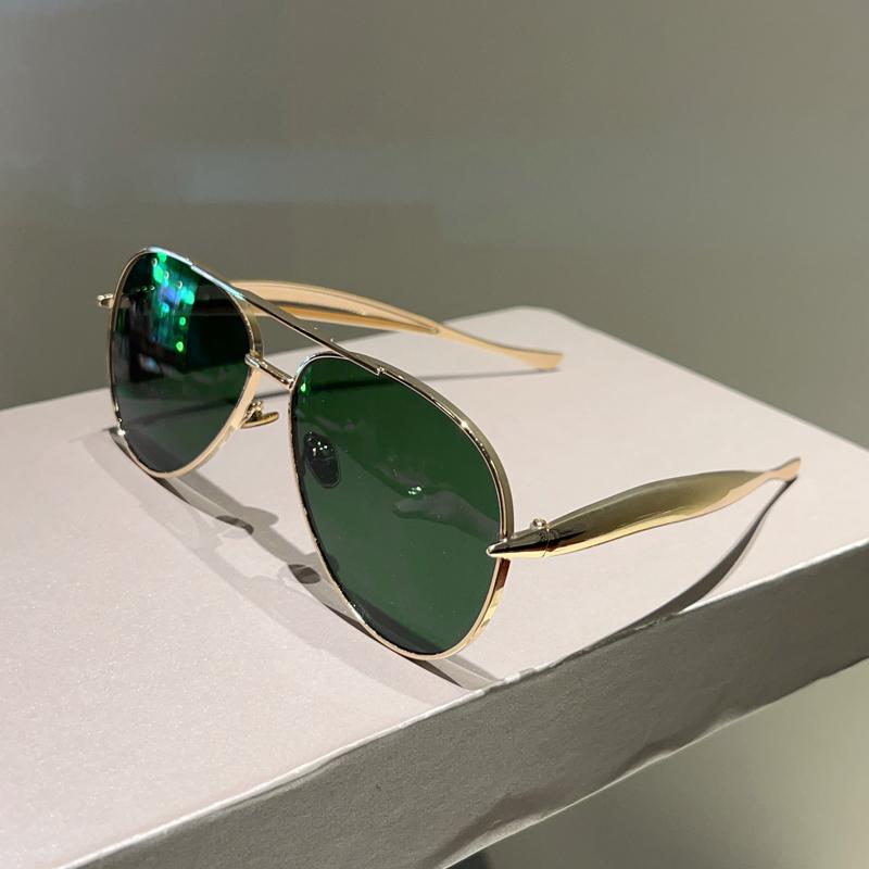 Vintage Pilot Sunglasses Men Fashion Oversized Outdoor Shades New Women Trendy Luxury Brand Design Anti-UV Sun Glasses