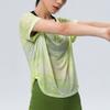 SAUCONY Tie-Dye Print Breathable Round Neck Short Sleeve T-Shirt Women Tops Milk-Yellow Green SC1230171A-YL07