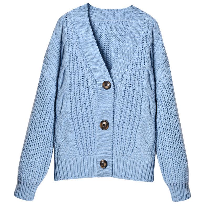 Women's Autumn/Winter Long Sleeve Button-Up Knit Cardigan