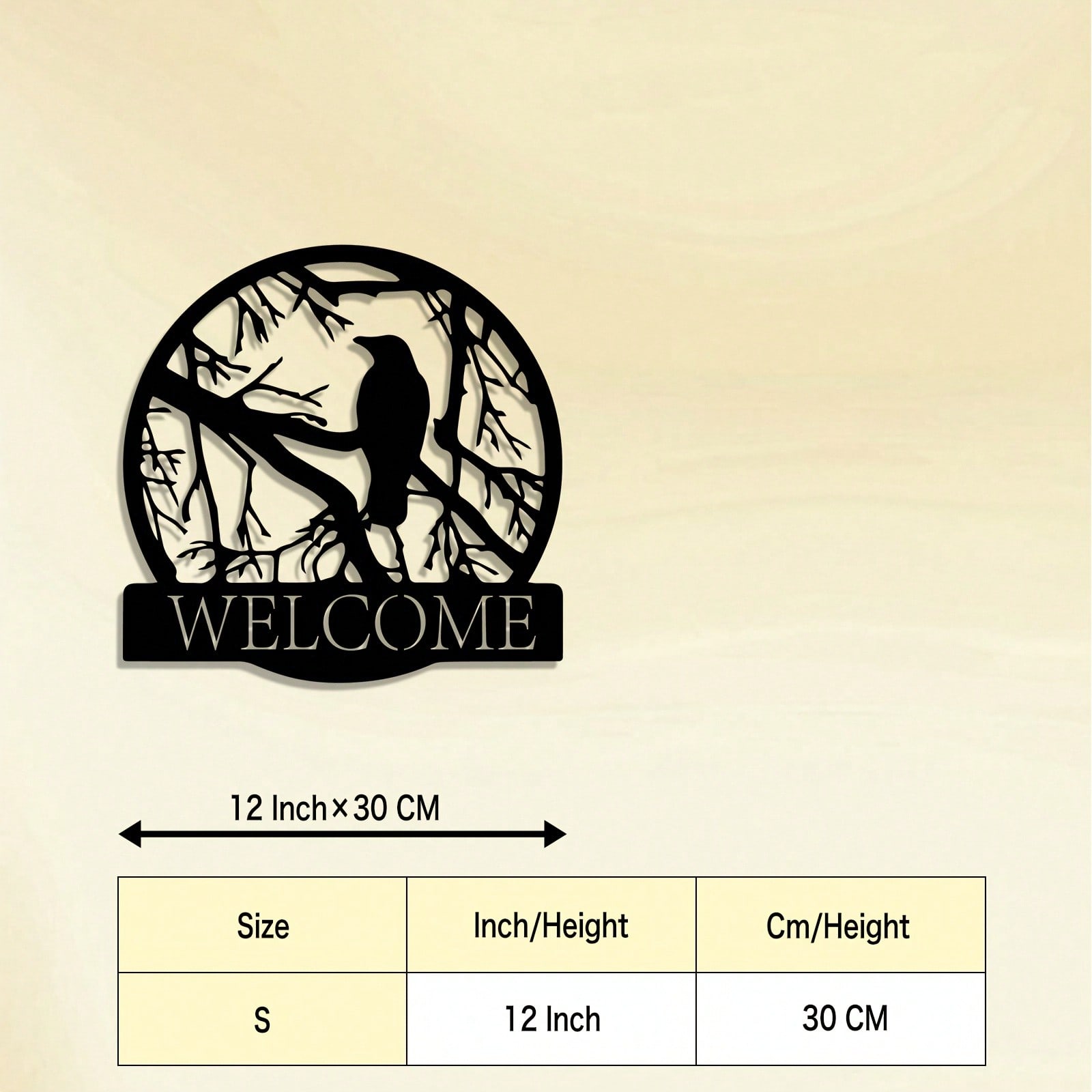 Raven Metal Wall Art Vintage Iron Sculpture Branch Design Halloween Christmas Gift разноцветный