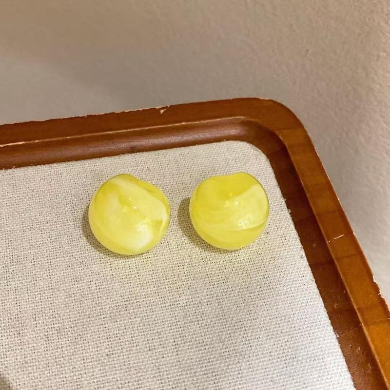 Candy Colored Acrylic Half Dome Stud Earrings With Shiny Glossy Finish Perfect For Daily Wear Parties Vacation/Casual Hangouts