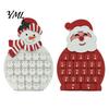 Christmas Advent Calendar Wooden Santa Snowman Calendar, 24-Day Countdown Box with Shop Window Display Numbered Drawers, Tabletop Decor, Candy