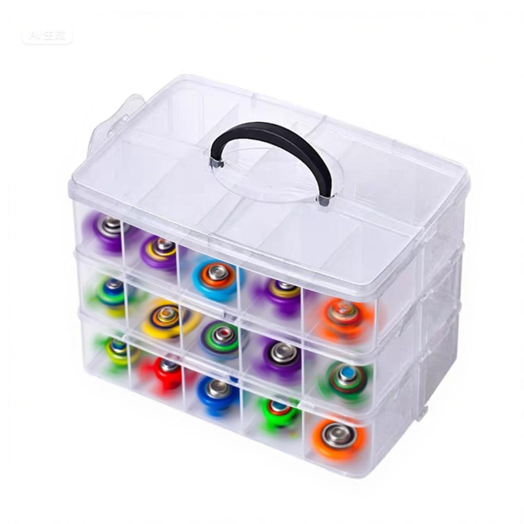 koundeneko Beyblade Holds 30 Clear Divider Removable Parts Large Capacity Storage Box with Easy to Suitable for and Small Case, Beyblades, Case,